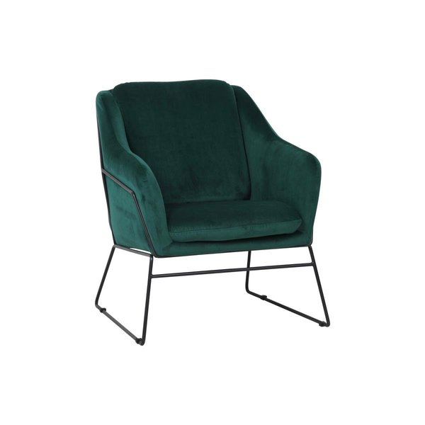 Patio Trasero 32 x 26.38 x 30.3 in. Harmony Velvet Accent Armchair, Emerald Green PA2445250